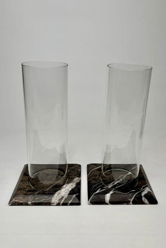 Kahve Siyah Mermer Mumluk