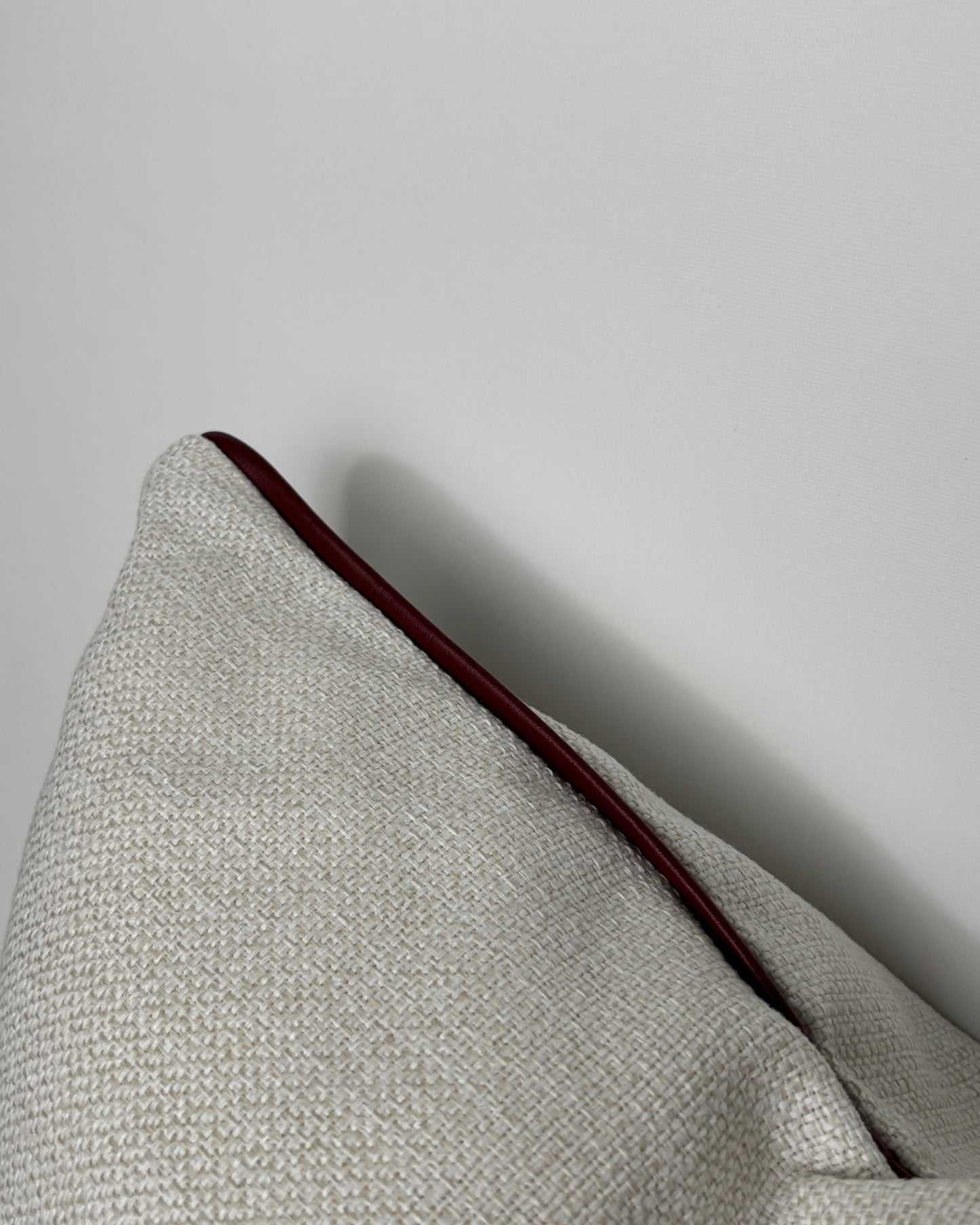 Keten, Bordo Suni Deri Kırlent Kılıfı