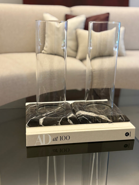 Kahve Siyah Mermer Mumluk